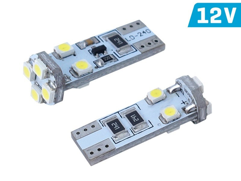 Izzó VISION W5W (T10) 12V 8x 3528 SMD LED, CANBUS, fehér, 2 db