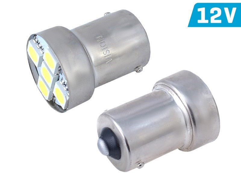 Izzó VISION R5W / R10W BA15s 12V 5x 5050 SMD LED, fehér, 1 db