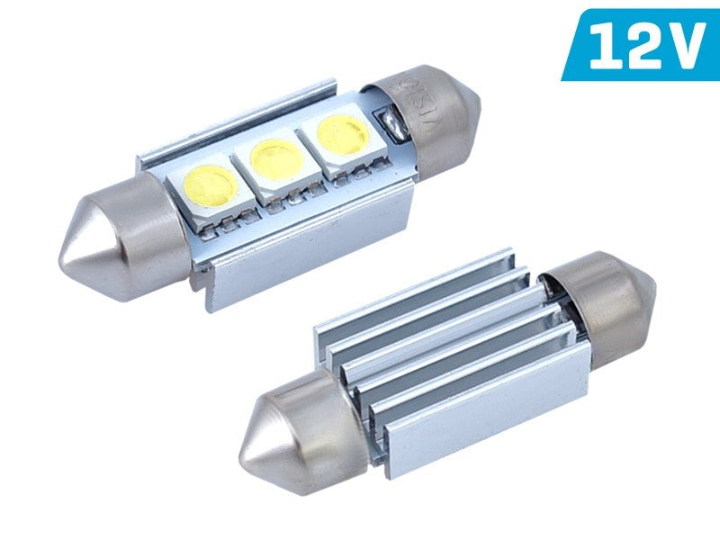 Izzó VISION Festoon SV8.5 36mm 12V 3x 5050 SMD LED, CANBUS, fehér, 2 db