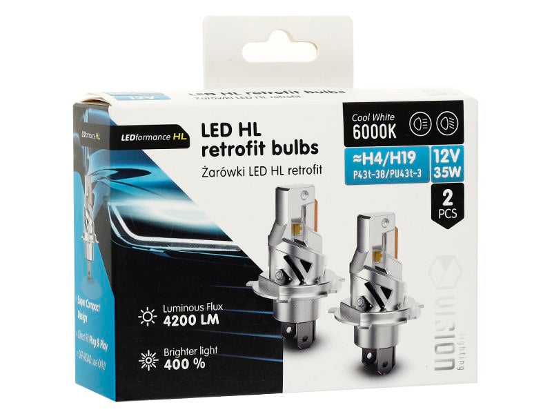 Izzók VISION LED retrofit H4H19 HL 12V 35W 4200 lm 6000K 2 db – kép 4