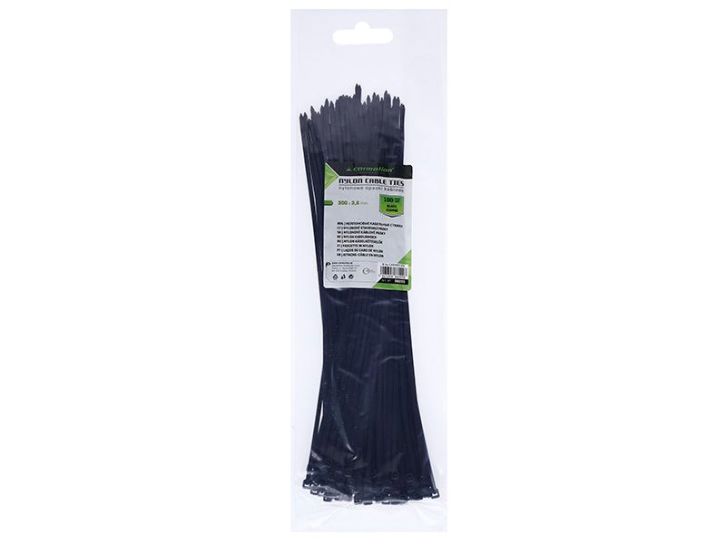 Nylon kábelkötegelő 300x36 mm fekete 100 db – kép 3