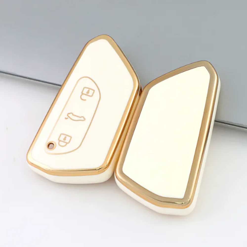 VW 3 gombos TPU kulcstok fehér színben