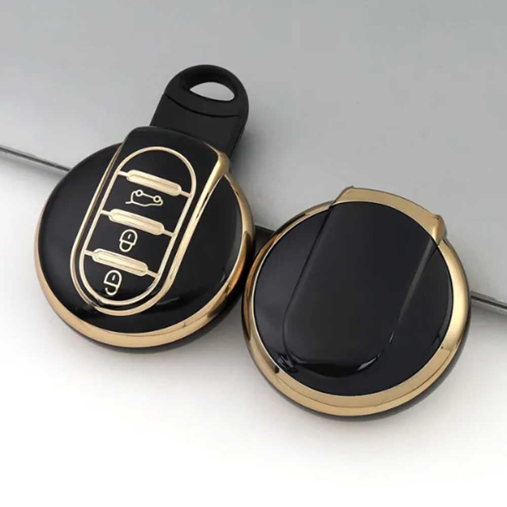 Mini 3 gombos TPU kulcstok fekete színben