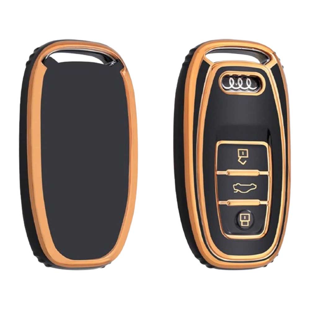 Audi kulcs TPU tok 3 gombos - Fekete