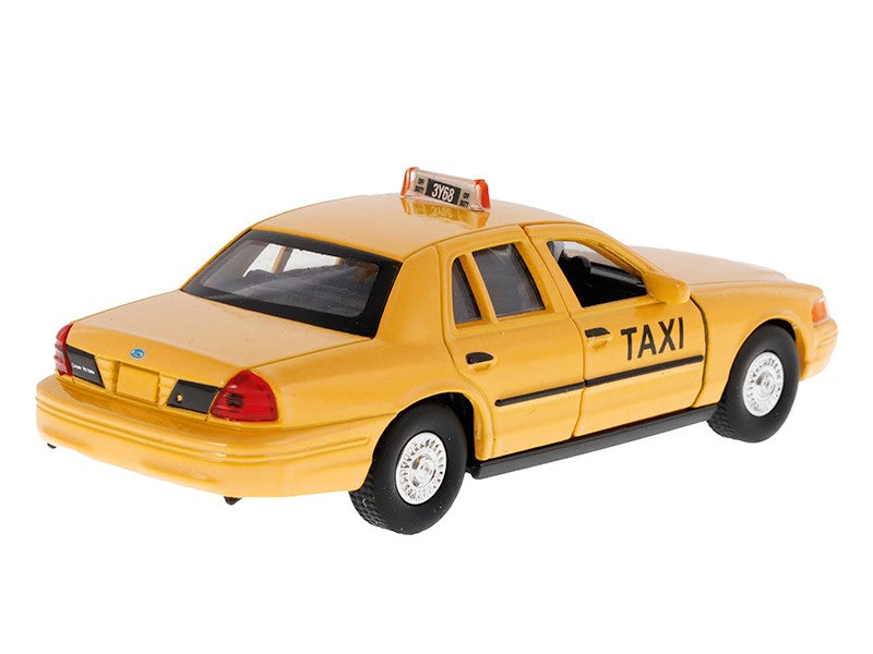 1:34 es modell 1999 Ford Crown Victoria Taxi sárga A880FCVTZ – kép 3