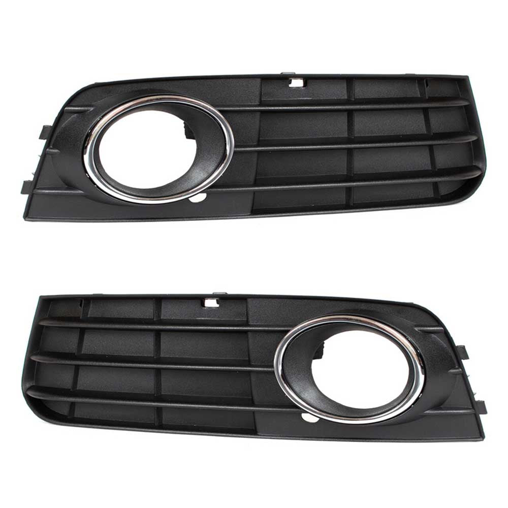 Audi A4 B8 Ködlámparács Készlet (Bal + Jobb, Króm Kerettel, 3 Léces) 2007-2011