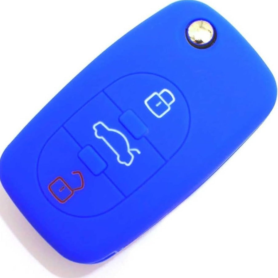 Audi 3 gombos szilikon tok - Kék