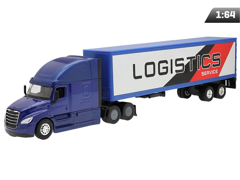 1:64-es modell, CASCADIA, tengerészkék vontató, Logisztikai Szolgálat félpótkocsi