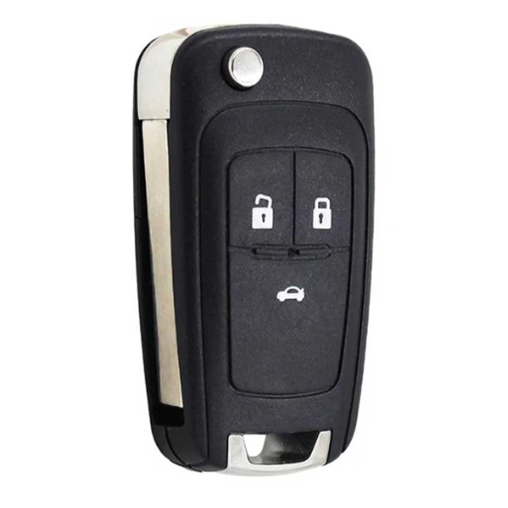 Fekete színű, 3 gombos Chevrolet kulcsház, bicskakulcs.