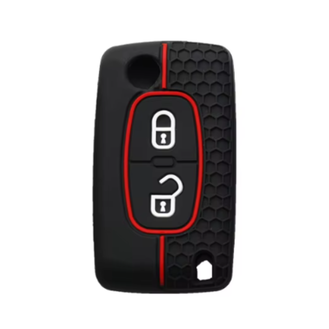 Citroen 2 gombos szilikon tok Fekete-Piros