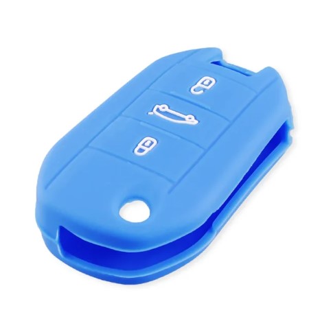 Citroen bicskakulcs szilikon tok 3 gombos - Kék