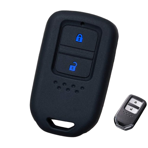 Honda kulcs szilikon tok 2 gombos fekete-kék