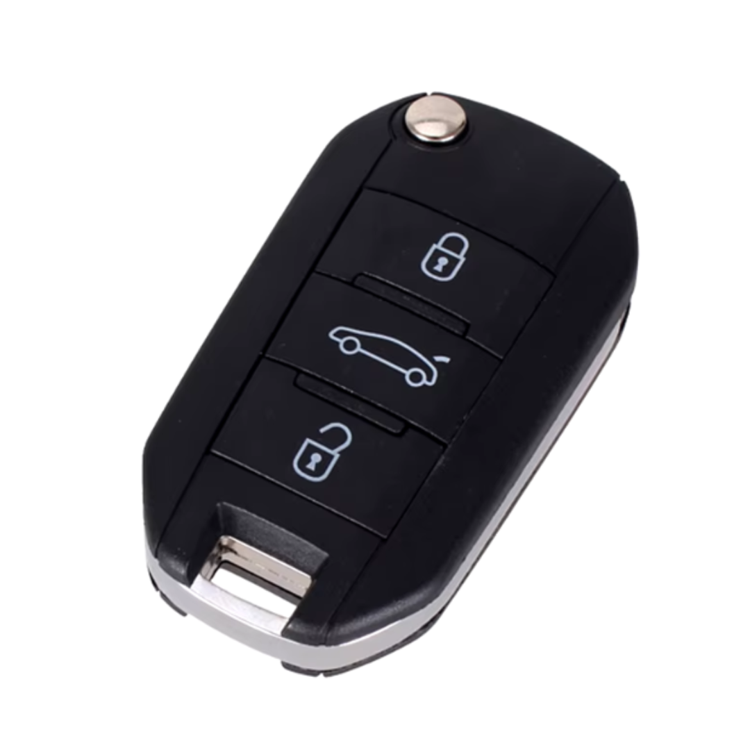 Peugeot 3 gombos szilikon tok Fekete-Piros