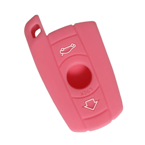 BMW kulcs szilikon tok 3 gombos Pink