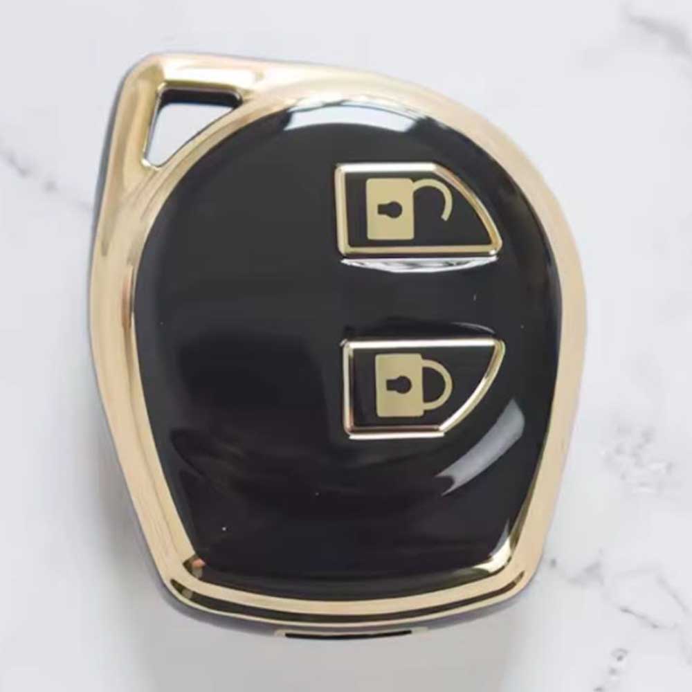 Suzuki 2 gombos TPU kulcstok - Fekete