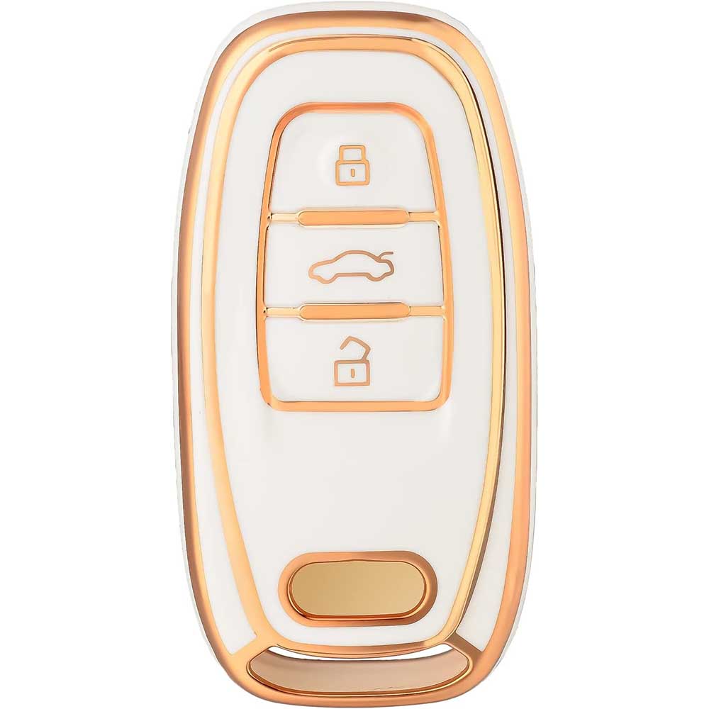 Audi kulcs TPU tok 3 gombos - Fehér