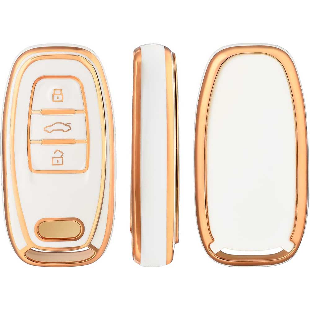 Audi kulcs TPU tok 3 gombos - Fehér