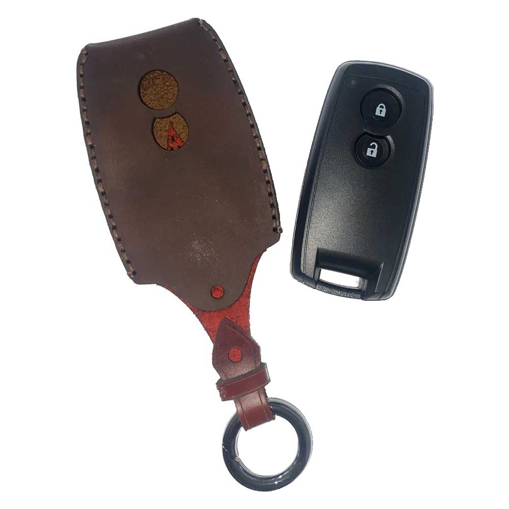 Suzuki 2 gombos kulcs bőr tok barna színben