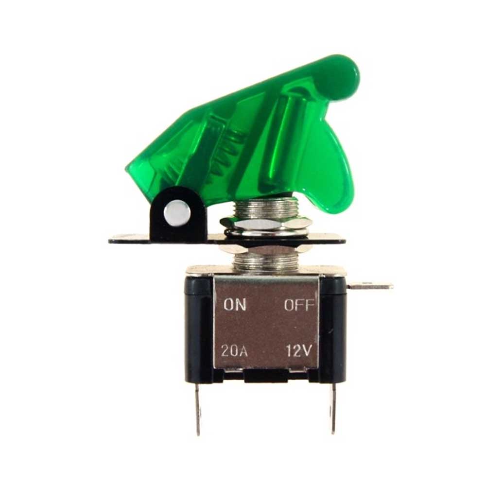 "Top Gun" kapcsoló 12V, max 20A, zöld