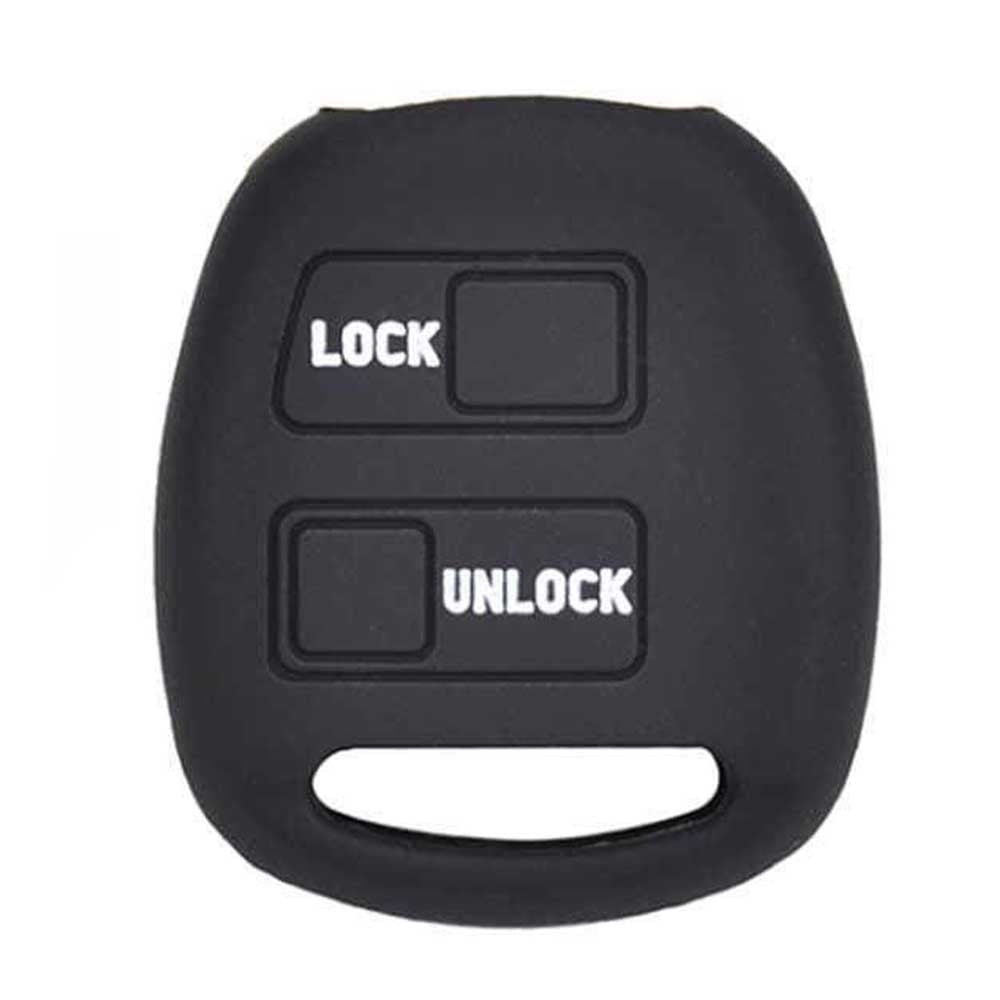 Fekete színű, 2 gombos Toyota kulcs szilikon tok.