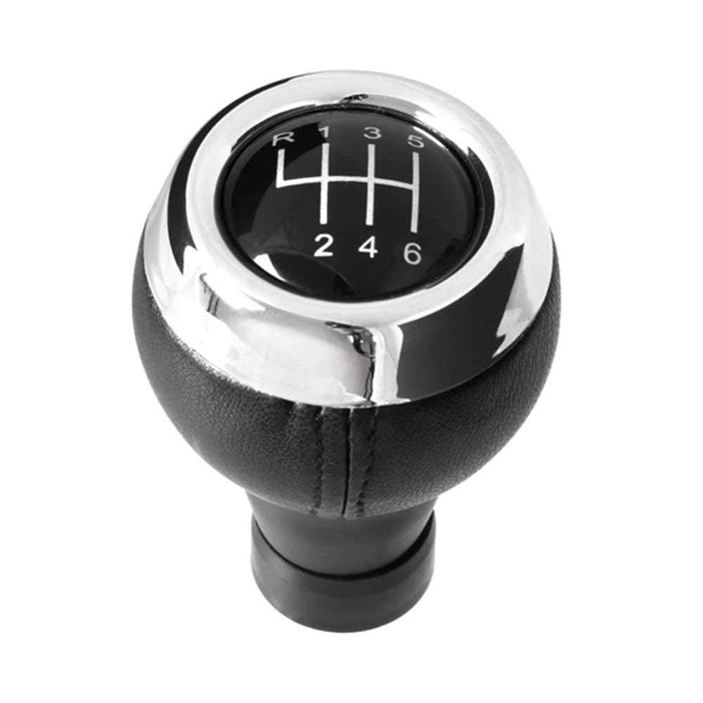 Fekete, krómozott 6 sebességes MINI váltógomb.