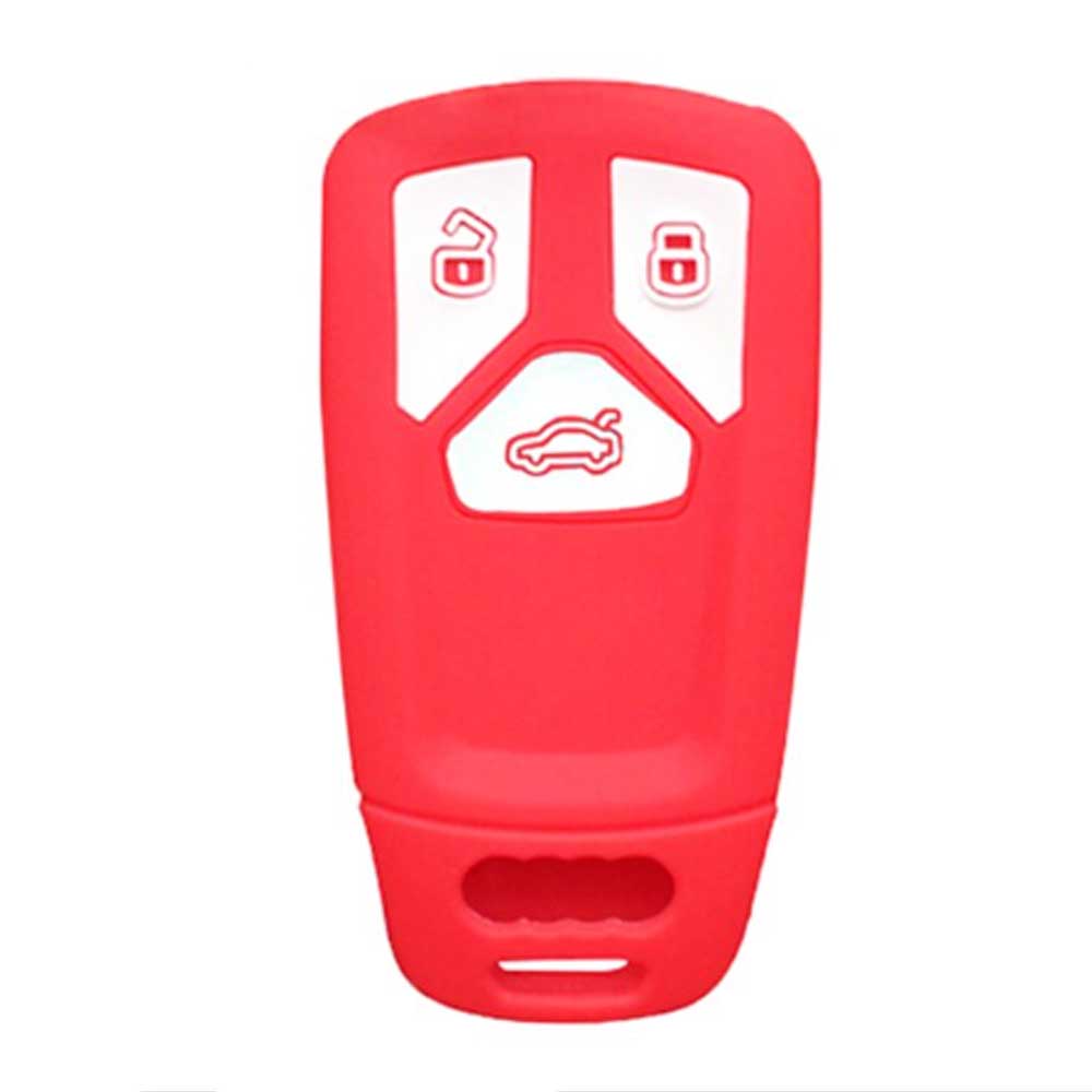 Audi 3 gombos szilikon tok - Piros