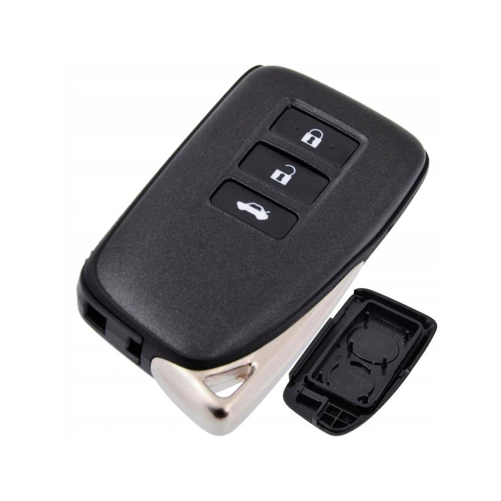 Fekete színű, 3 gombos Lexus kulcs, kulcsház.