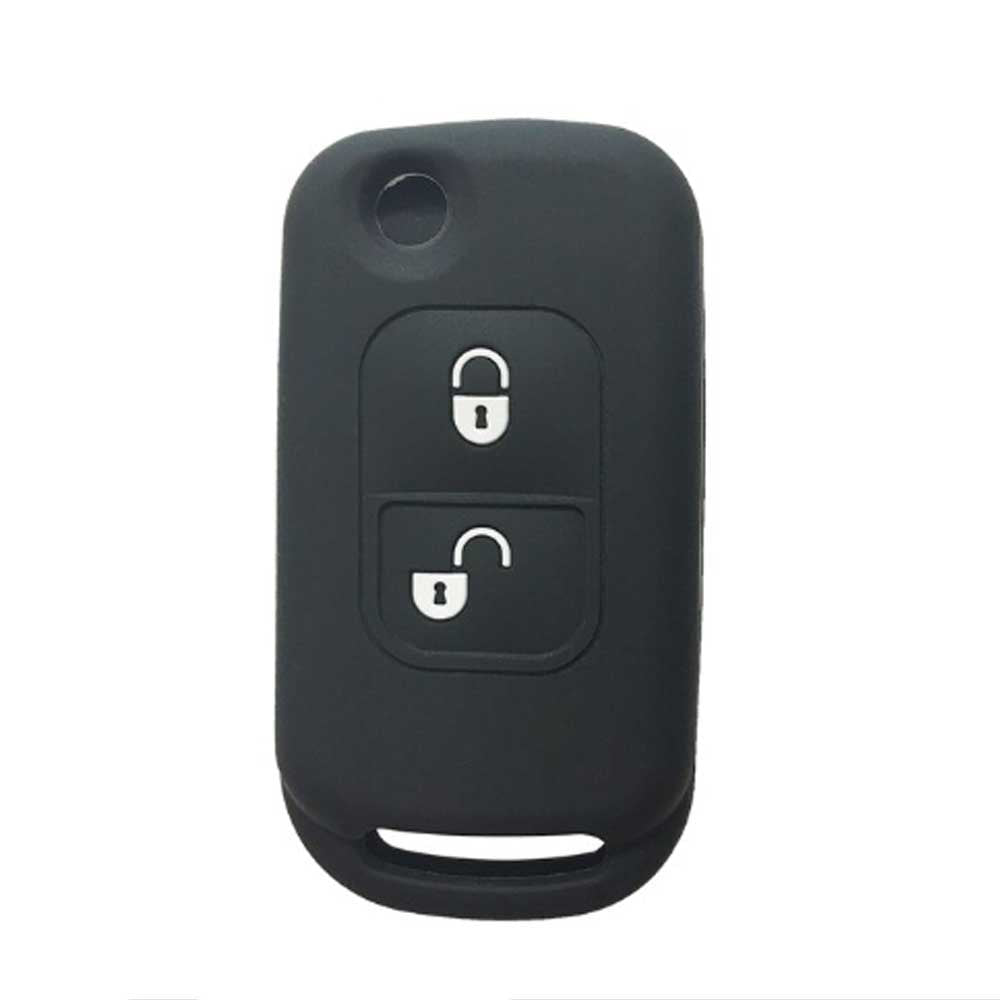 Mercedes 2 gombos szilikon tok - Fekete