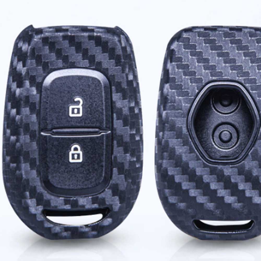 Renault 2 gombos szilikon tok - Fekete / Carbon