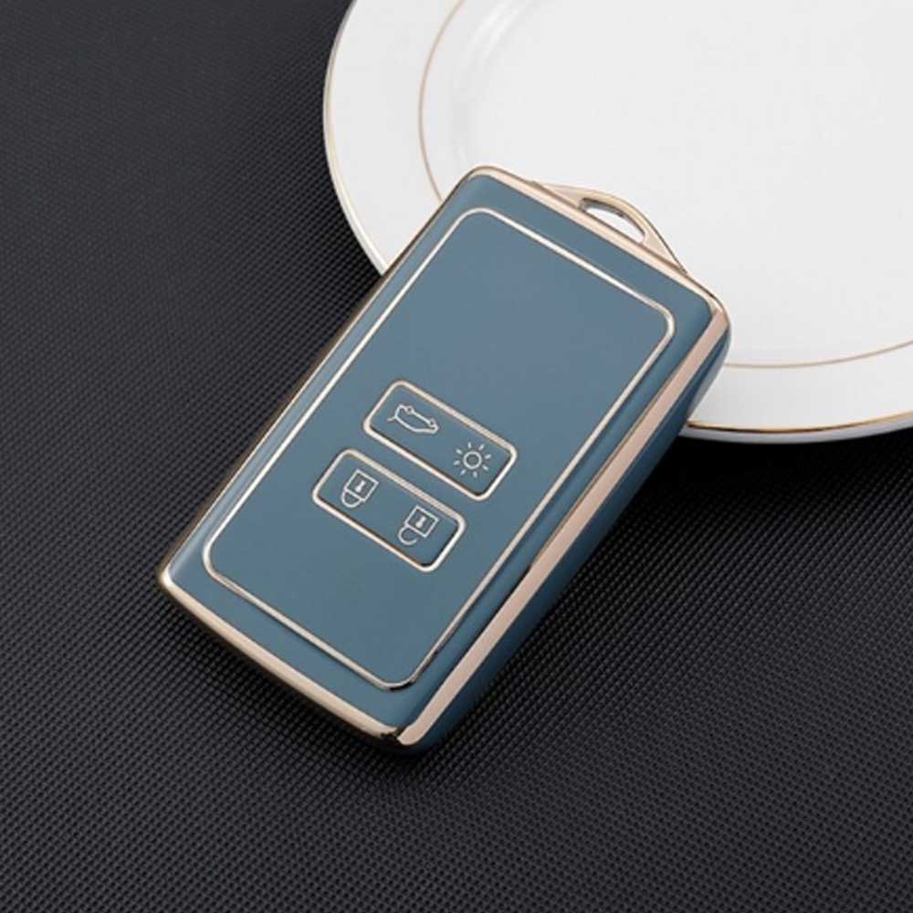 Renault 4 gombos TPU kulcstok - Kékesszürke