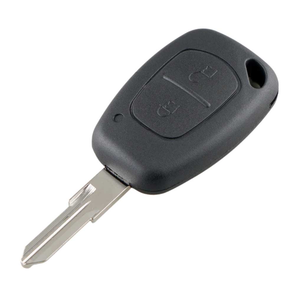 Fekete színű, 2 gombos Renault kulcs, kulcsház.