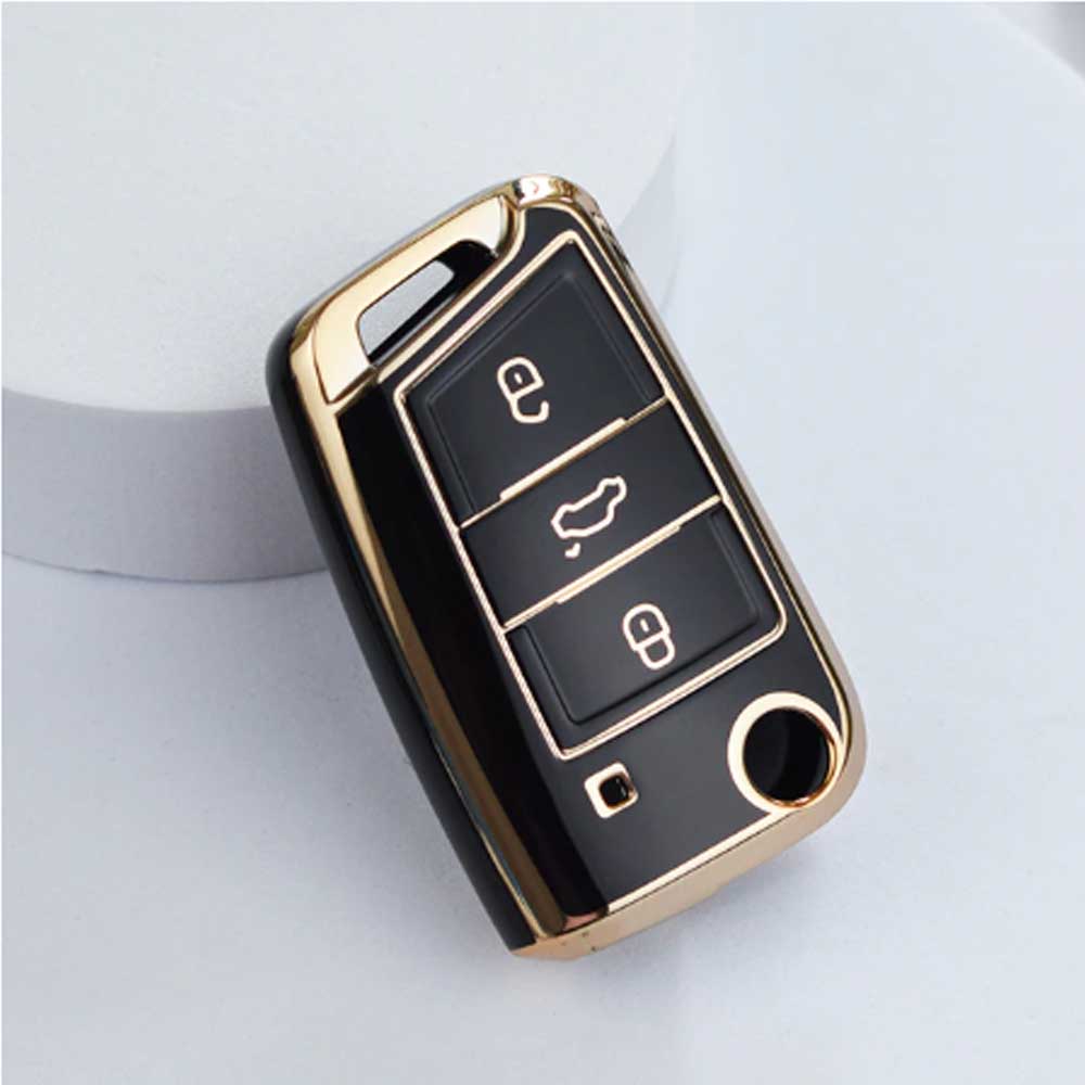 Seat 3 gombos TPU kulcstok - Fekete