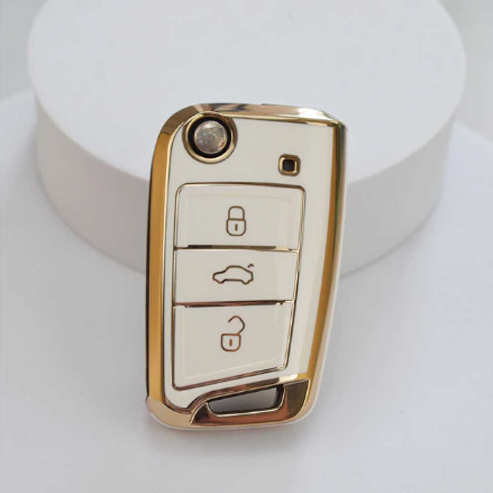 Seat 3 gombos TPU kulcstok - Krémfehér