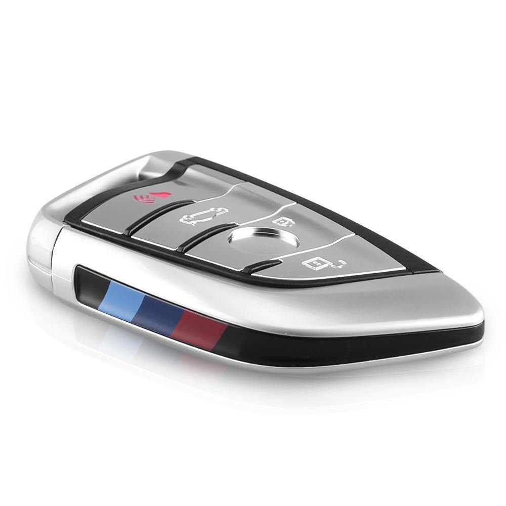 Krómozott, 4 gombos BMW kulcs, kulcsház.