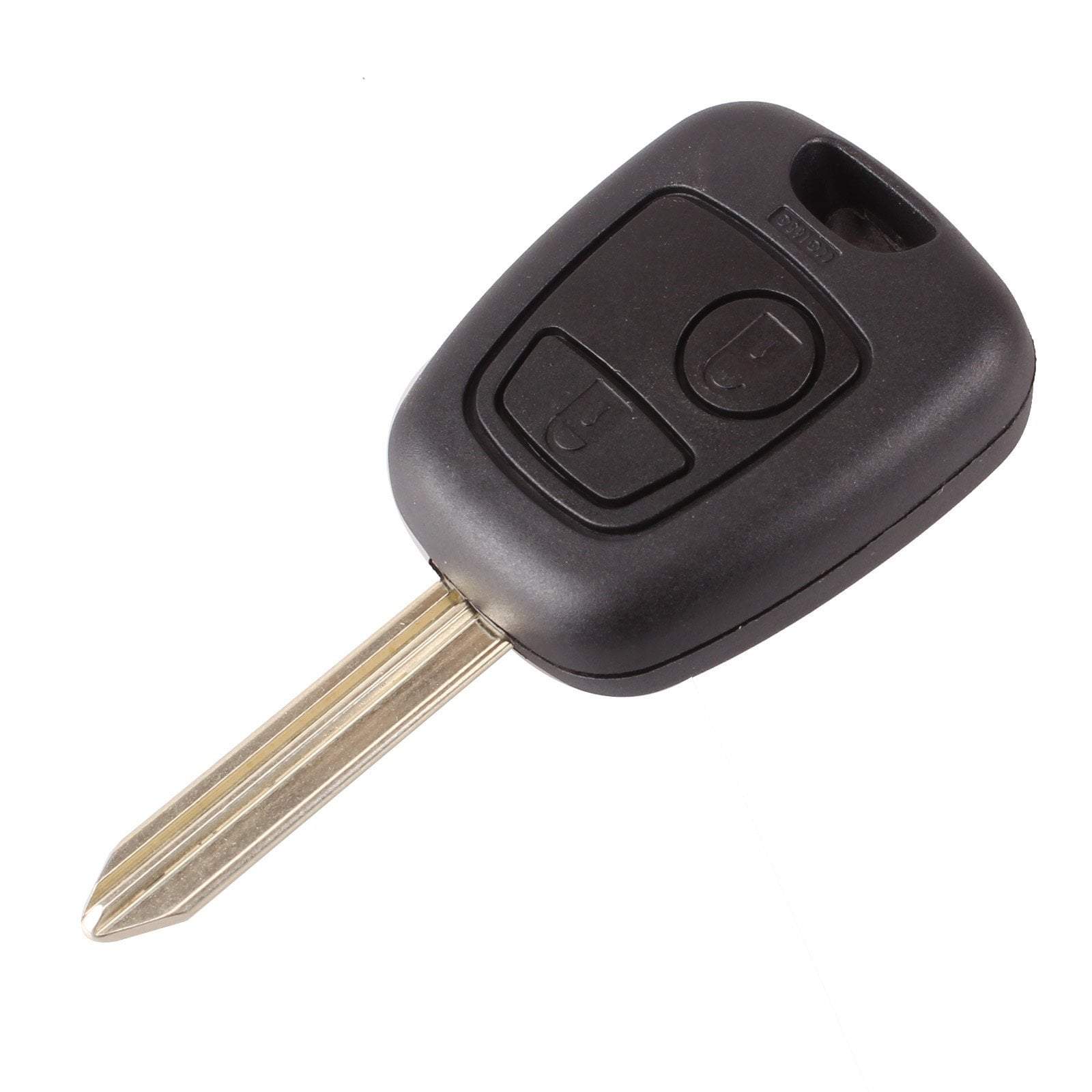 Fekete színű, 2 gombos Citroen kulcs, kulcsház SX9 kulcsszárral.