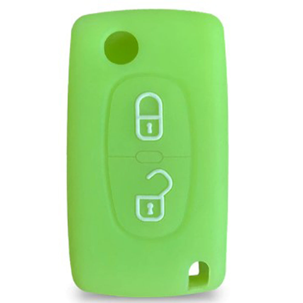 Citroen 2 gombos szilikon tok, zöld színben.