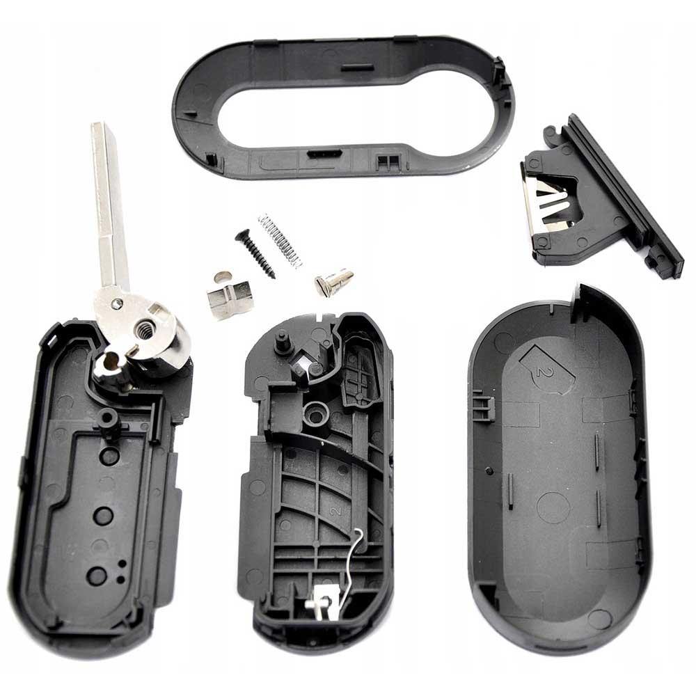 Fekete színű, 3 gombos Citroen  kulcsház, bicskakulcs szétszedve.