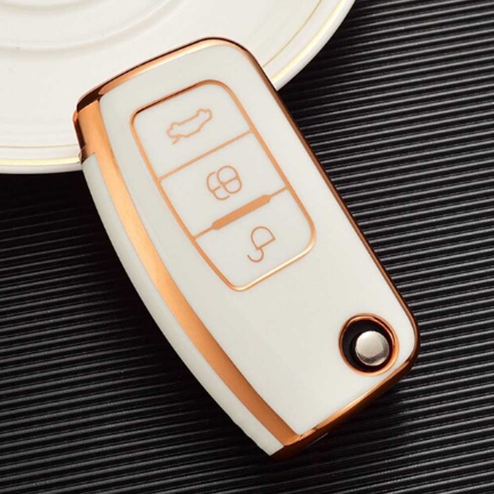 Ford 3 gombos TPU kulcs tok fehér színben