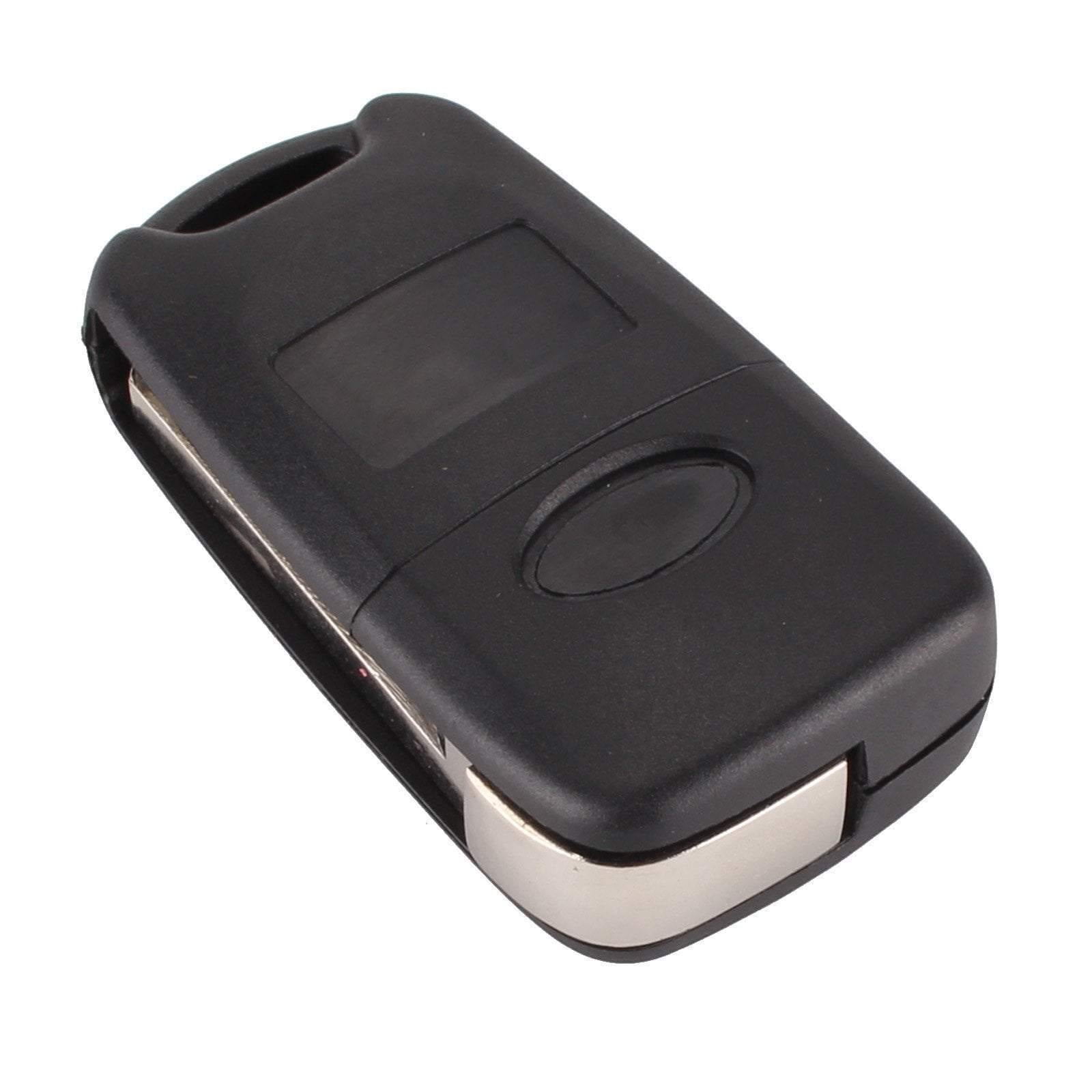 Fekete színű, 3 gombos Kia kulcs, bicskakulcs hátulja.