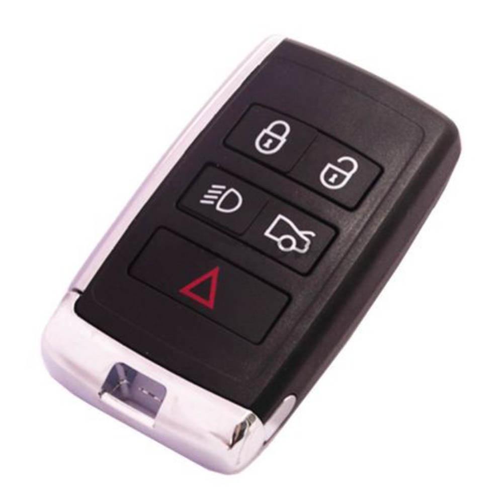 Fekete, krómozott 5 gombos Land Rover kulcs, kulcsház.