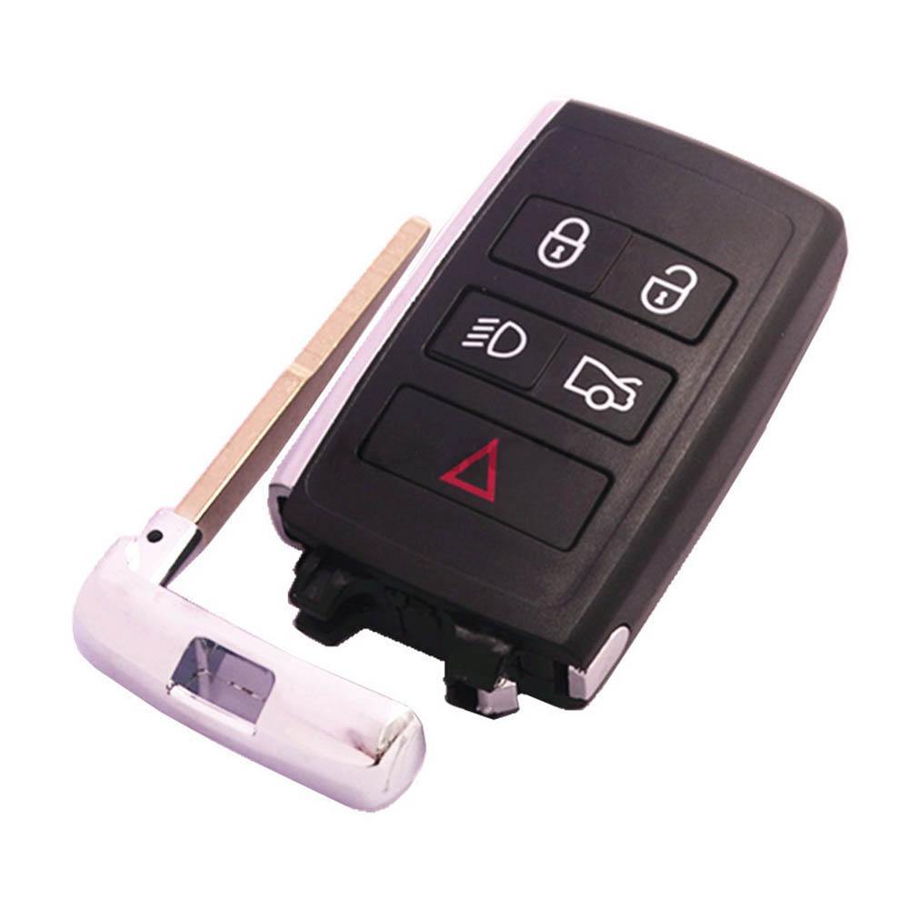 Fekete, krómozott 5 gombos Land Rover kulcs, kulcsház.