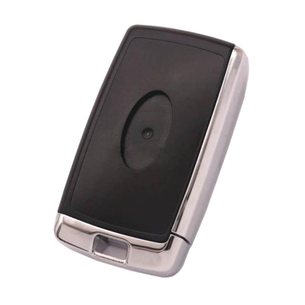 Fekete, krómozott 5 gombos Land Rover kulcs, kulcsház hátulja.