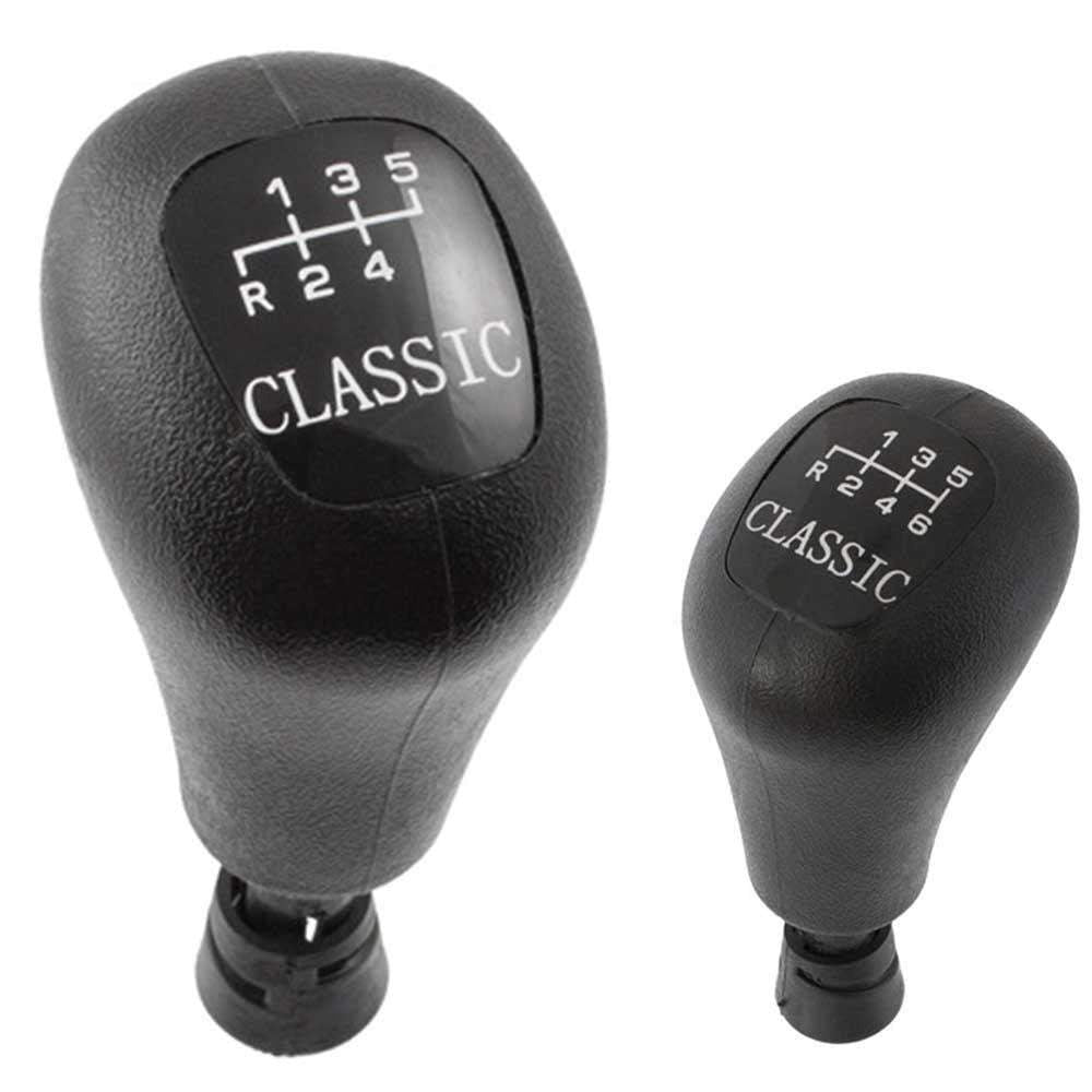 Fekete színű, 5 és 6 sebességes Mercedes Classic váltógomb. 5 és 6 fokozatos üveg számlappal.