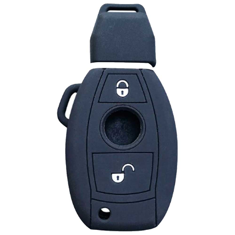 Mercedes 2 gombos kulcs szilikon tok fekete színben