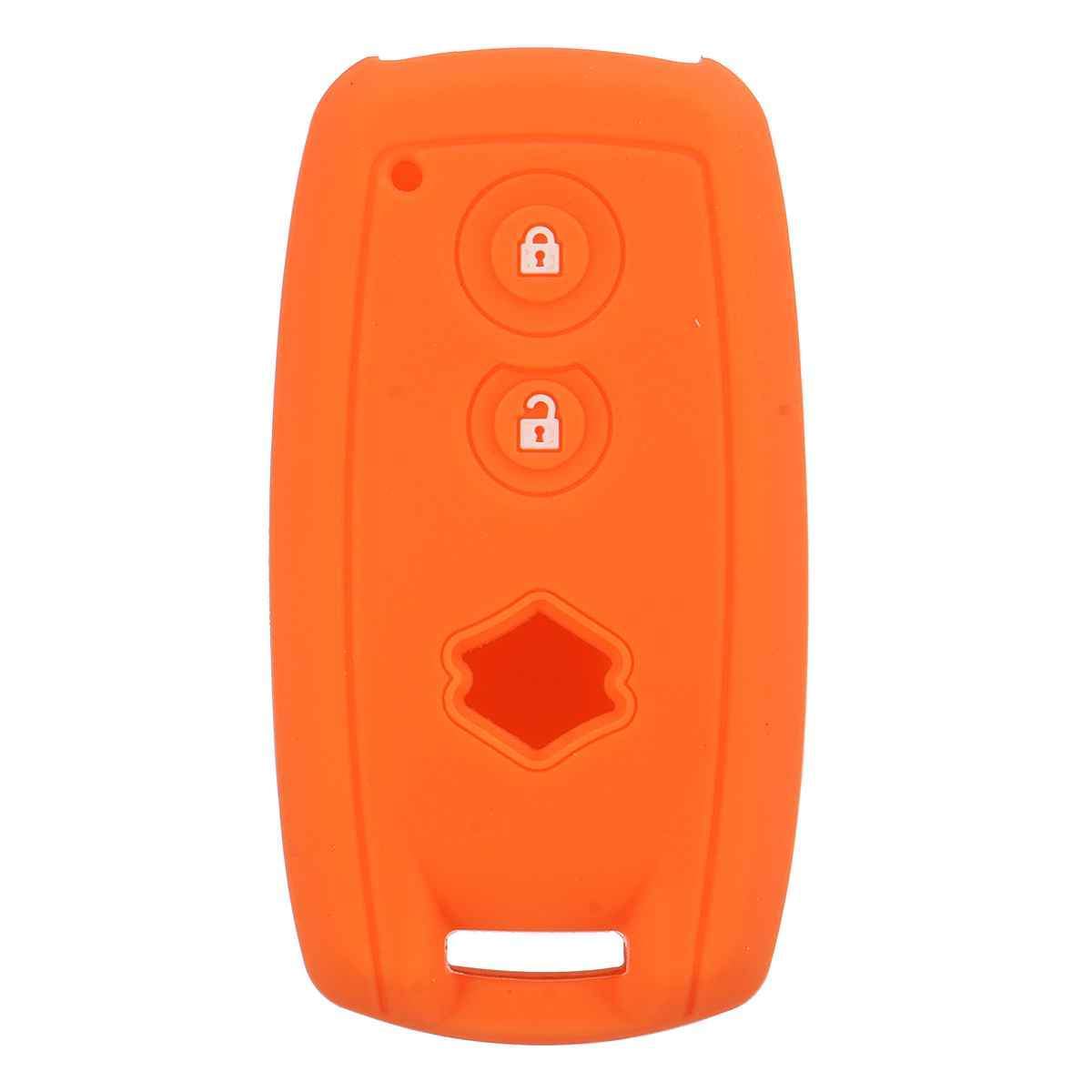 Narancssárga színű, 2 gombos Suzuki kulcs szilikon tok.