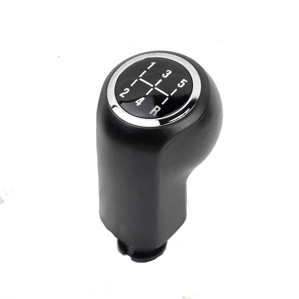 Fekete színű, 5 sebességes Opel váltógomb. Üveg számlappal, króm számlapkerettel.