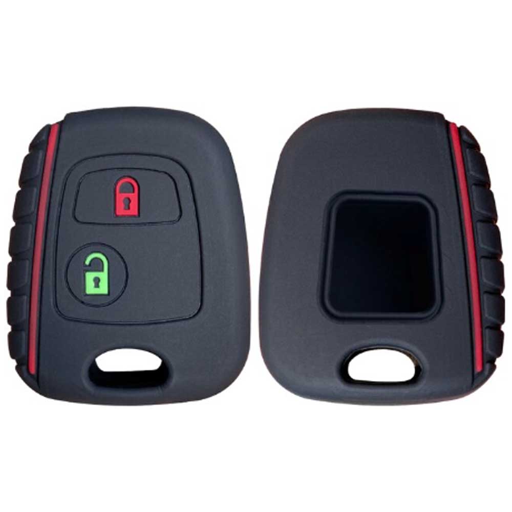 Peugeot 2 gombos kulcs szilikontok fekete színben