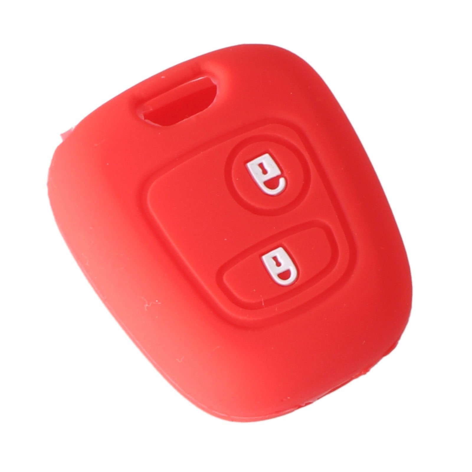 Citroen kulcs szilikon tok 2 gombos, piros színben
