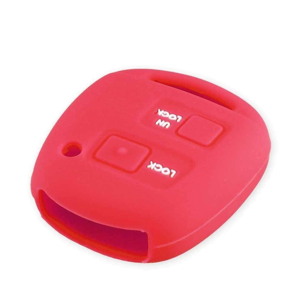 Piros színű, 2 gombos Toyota kulcs szilikon tok.