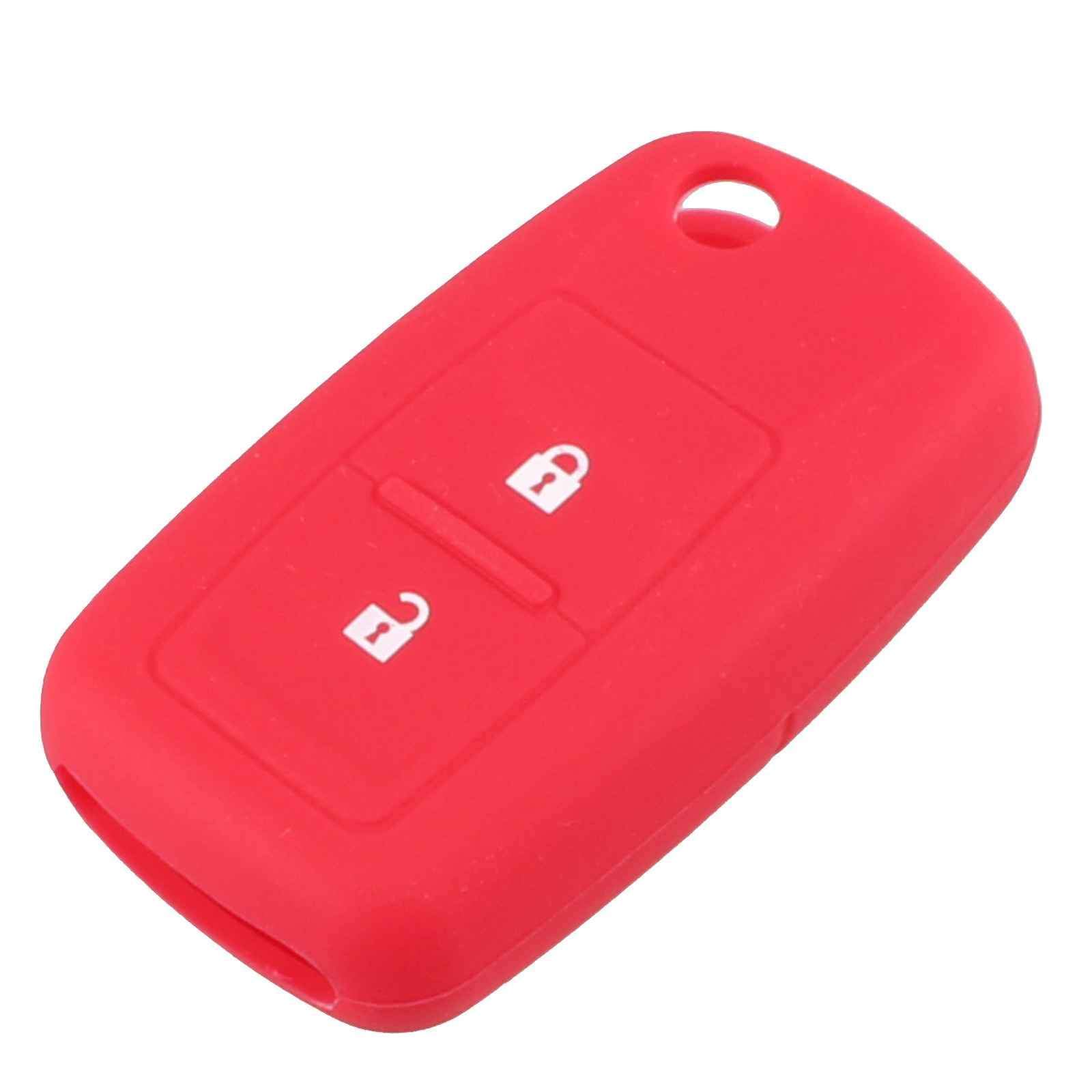 Piros színű, 2 gombos VW bicskakulcs szilikon tok.